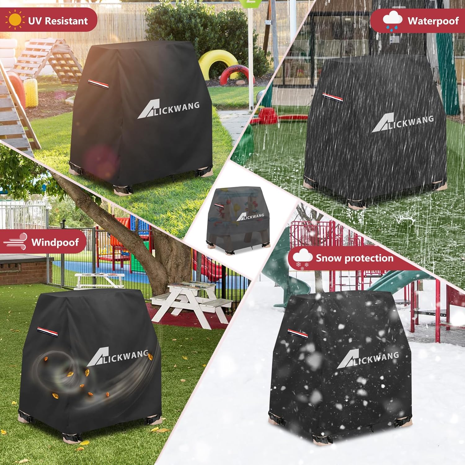 AIickwang Kids Water Table Cover for Step2 Rain Showers & Flow Water Table, Waterproof Dustproof Anti-UV Outdoor Toddler Activity Table Cover,Black