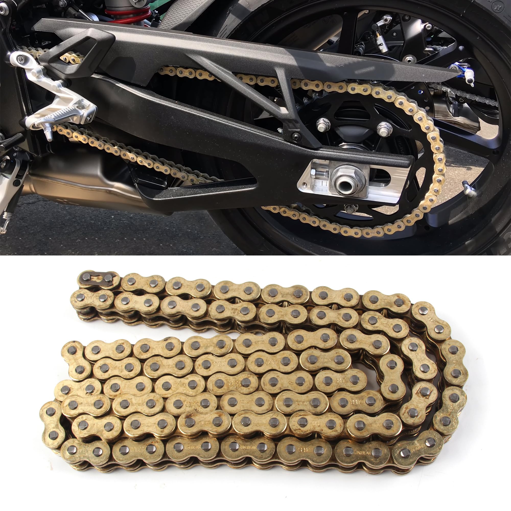 Arashi 530 Catena di trasmissione con O-ring 140 maglie con maglia di giunzione per GSXR 1000 2009-2016, Hayabusa GSXR 1300 GSX1300R Gen 1 2 3, CBR1000RR 2004-2007, 10,000 lbs Tensile