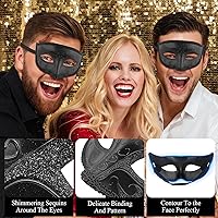 Vista 5 de Máscara elástica con encajes para adultos, material suave, ideal para fiestas temáticas y de disfraces