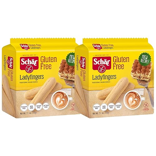 Schar - Lady Fingers - Certificado sin gluten - Sin OMG, lactosa, trigo o conservantes - (7.1 onzas) paquete de 2