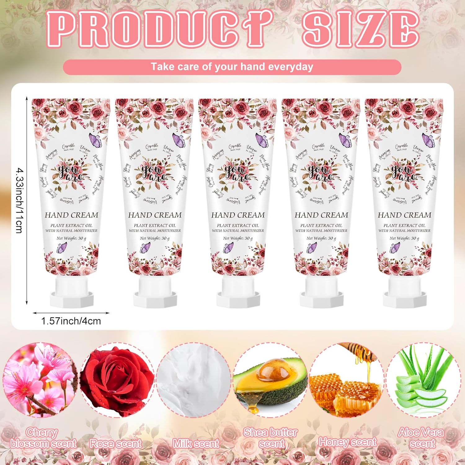 Leelosp 36 Pcs Teacher Valentine Gift Hand Cream Bulk for Women Bible Travel Size Hand Lotion Bulk Inspirational Religious Gifts Religious Bible Verse Gift for Team Employee Coworker Wedding Homeless - Image 2