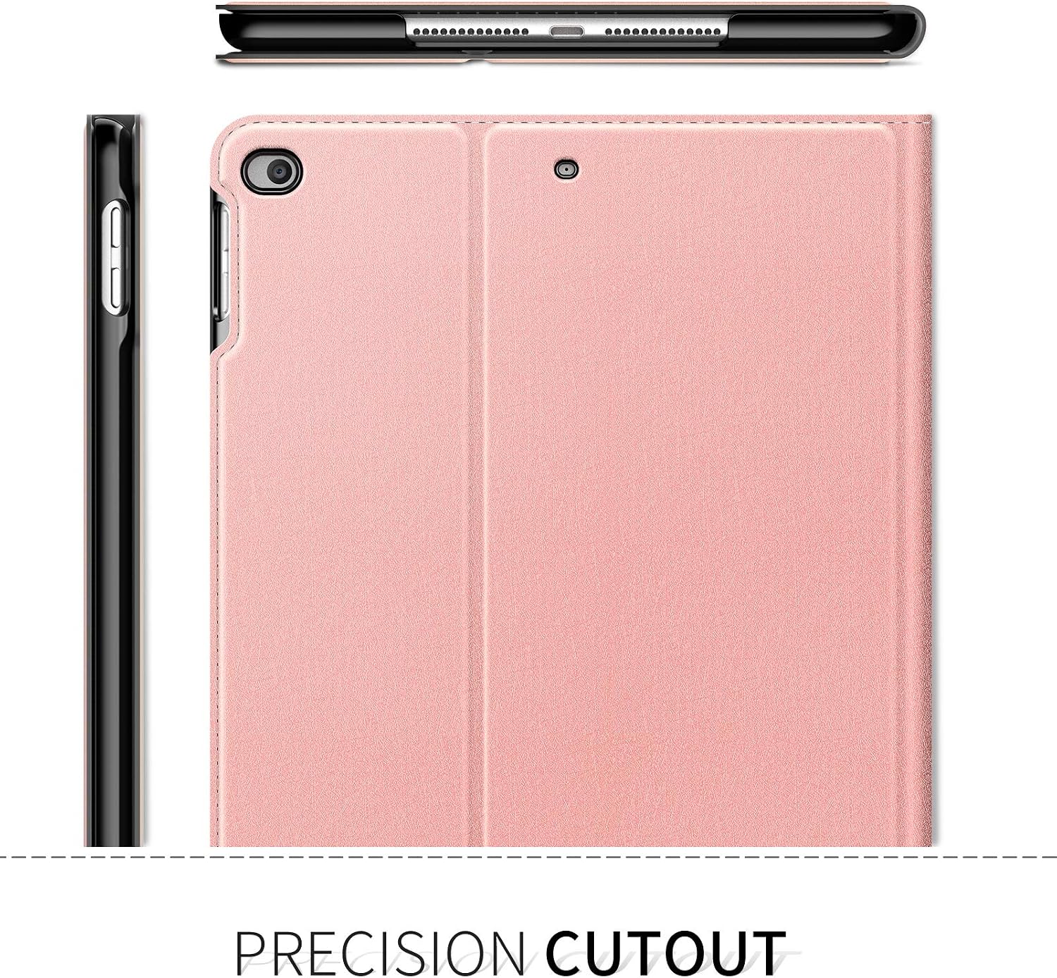 Infiland iPad 9.7 2018/iPad 9.7 2017/iPad Air 2/iPad Air Case, Multiple Angle Stand Cover Compatible with Tablets A1893/A1954/A1822/A1823/A1566/A1567/A1474/A1475/A1476 (Auto Wake/Sleep), Rose-Gold