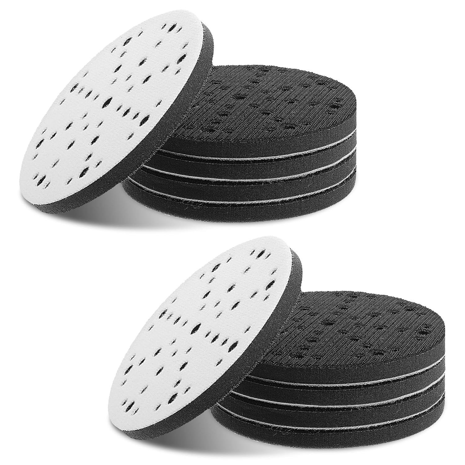 10 Pack Sanding Interface Pads, 6 Inch 49-Hole Hook and Loop Soft Density Sponge Cushion Buffer Backing Pads Abrasive Net Sander Pad for Orbital Sander Woodworking Polishing