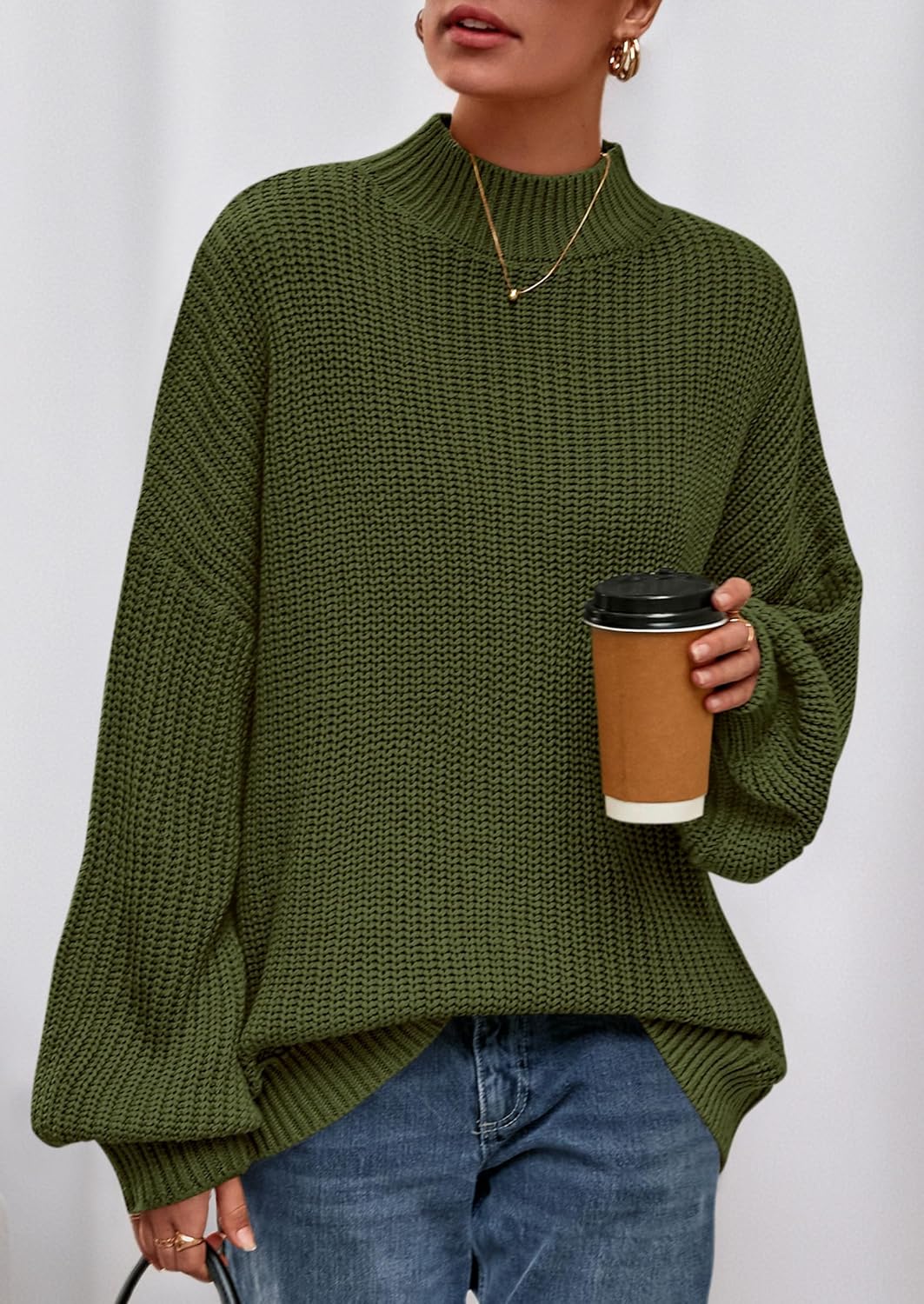 PRETTYGARDEN Fall Oversized Sweaters for Women Chunky Knit Long Sleeve Turtle Neck Pullover Jumper Tops Cozy Winter Clothing - Image 6