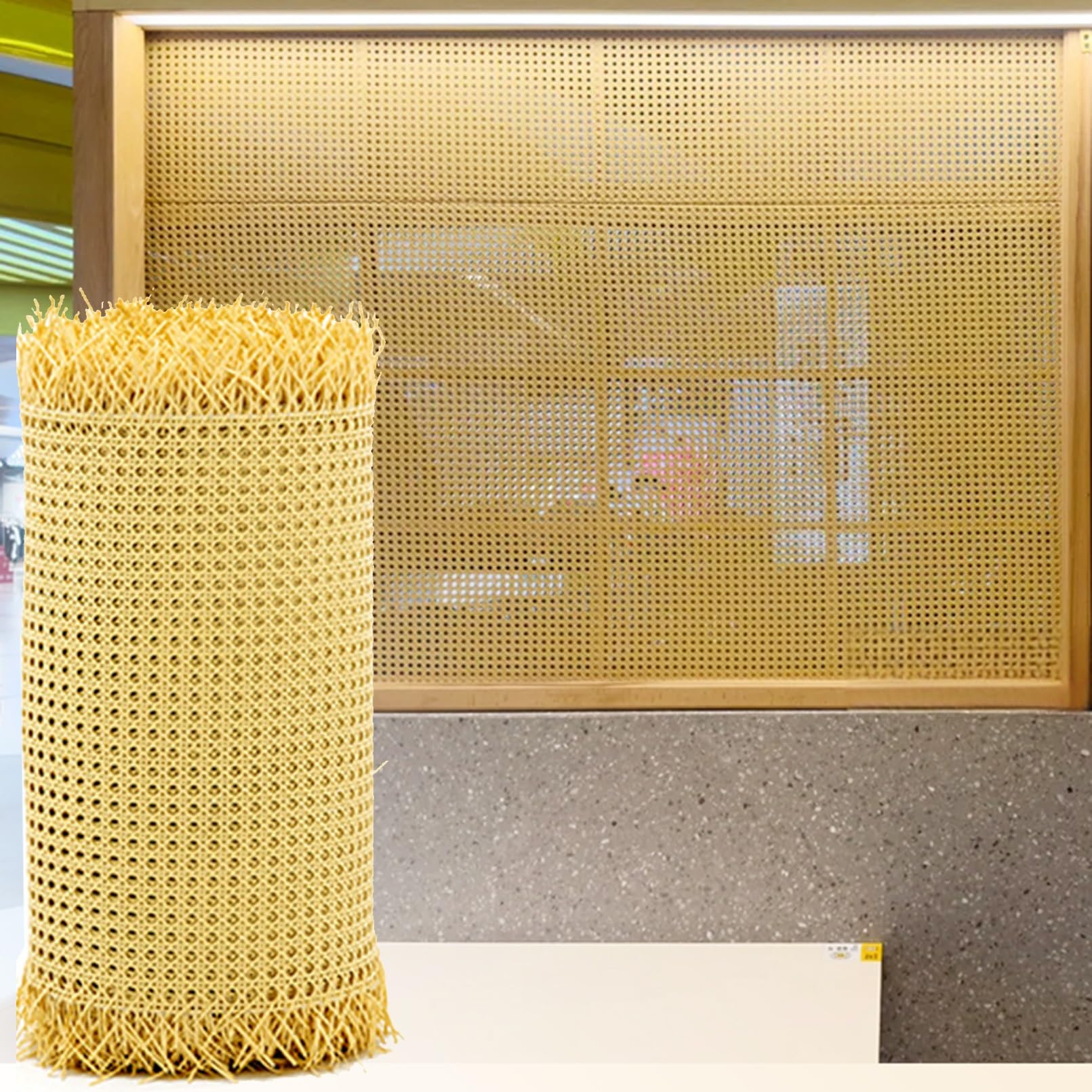 Rotin synthétique en rouleau pour habillage de meuble et décoration
