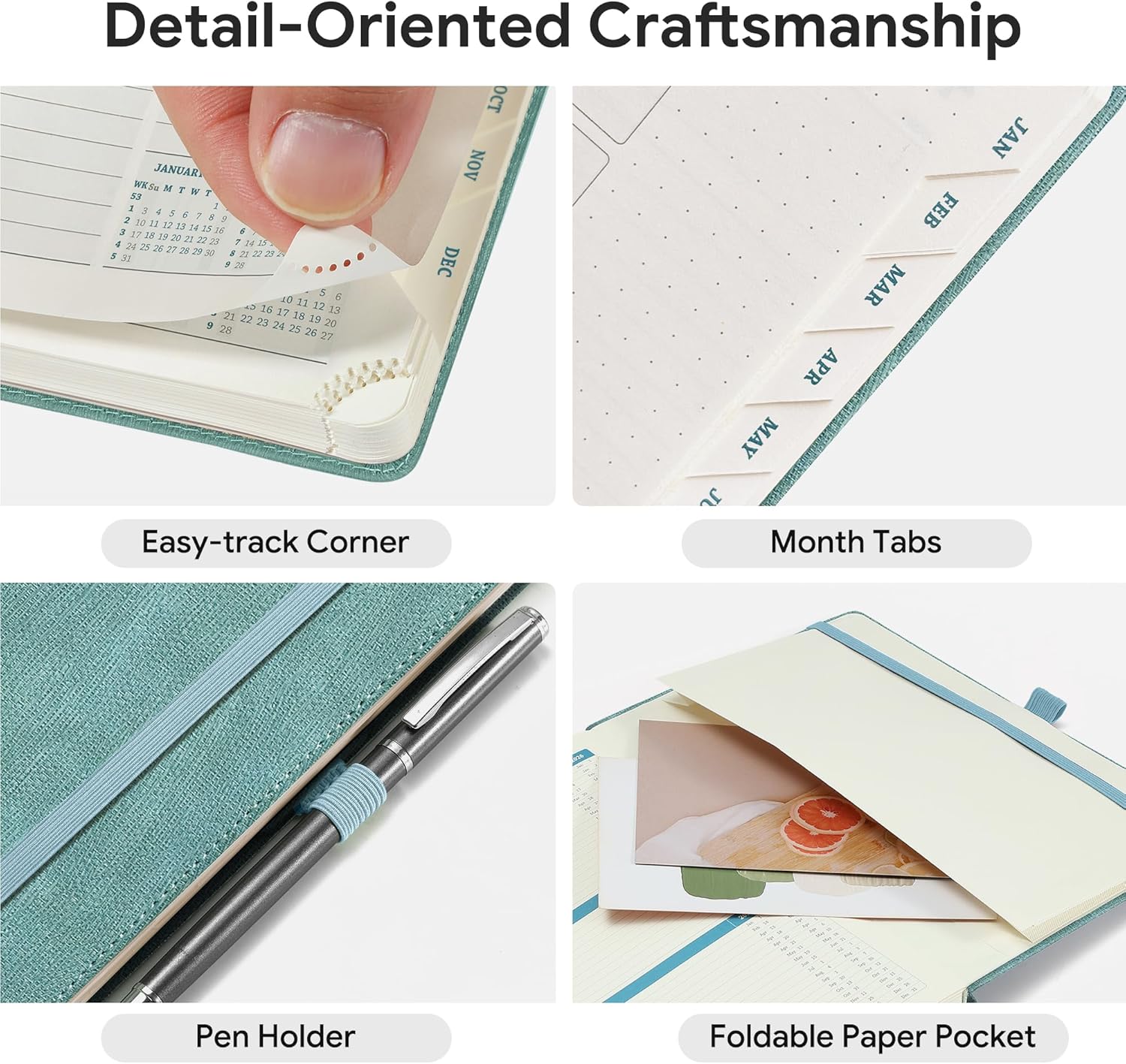 2026-2027 Weekly and Monthly Planner (July 2026–December 2027), 6.5"x8.5", Vertical Layout, 18 Months Agenda with Month Tabs & Pocket, Academic Calendar with Vegan Leather Cover,Sky Blue