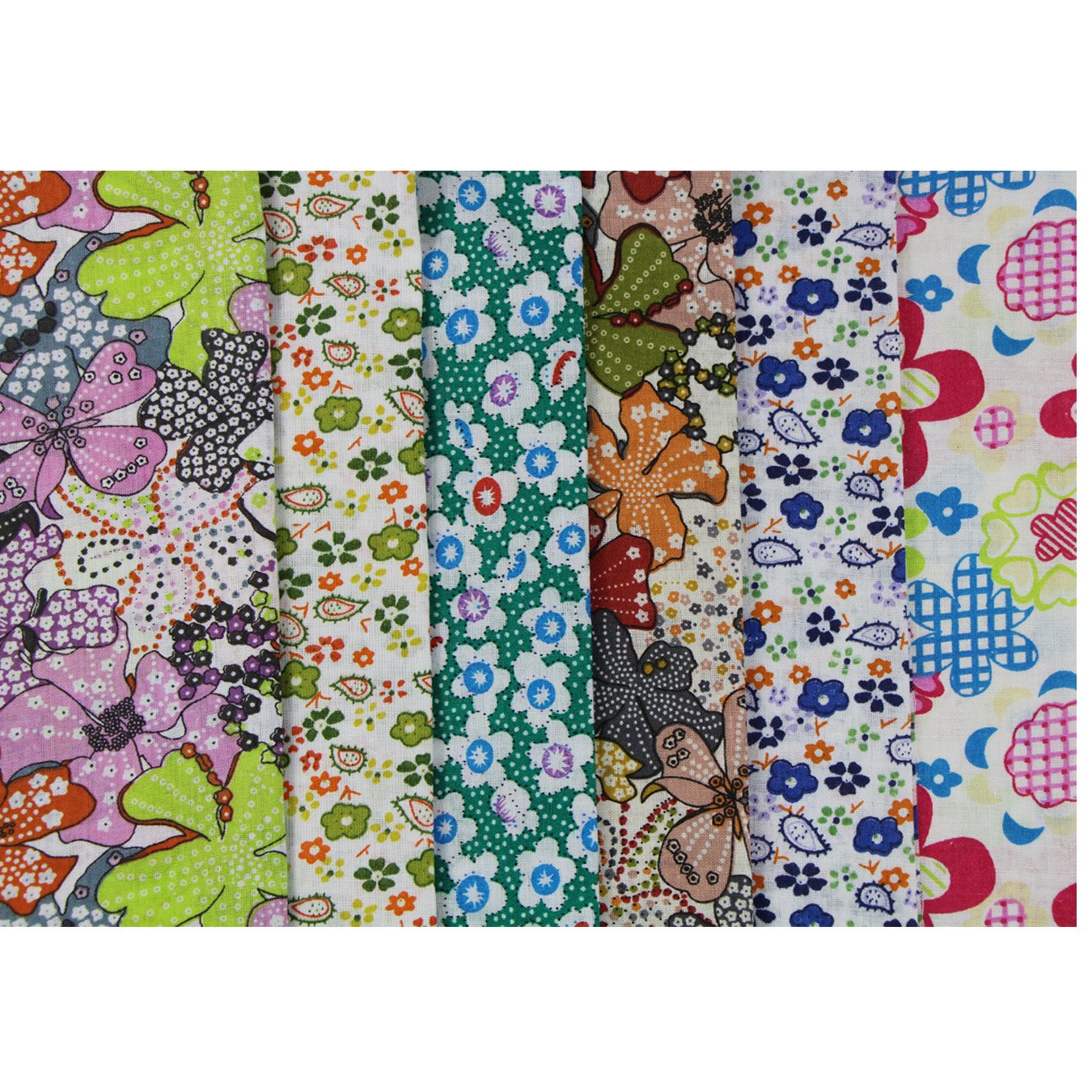 UOOOM 6pcs 50 x 50 cm patchwork cotone Tessuto DIY Handmade Quilting Tessuto motivi diversi (U-B901)