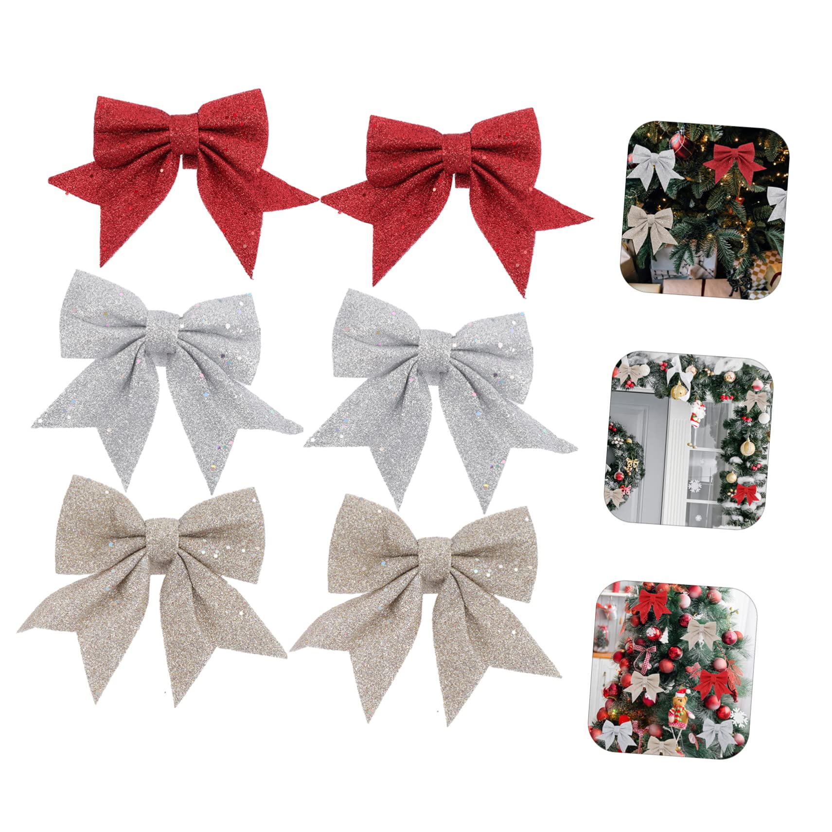 PRETYZOOM 30 Pz Angeli Natalizi angioletti Natalizi Fiocco Natalizio Glitterato Decorazioni con Fiocco di Natale Decorazioni Natalizie Ghirlanda Decorazioni Natalizie Coperto