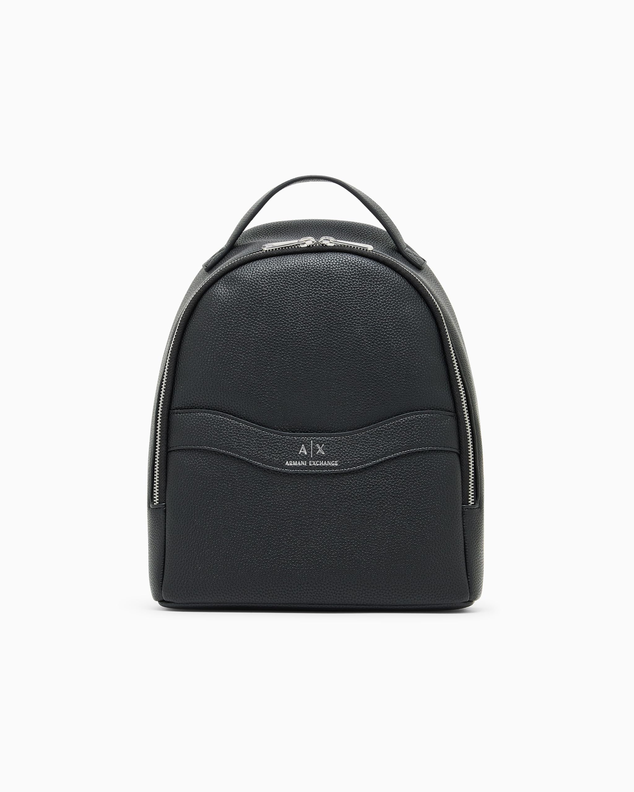 Armani Exchange Women's Black Plain Rucksack With Zip Fastening