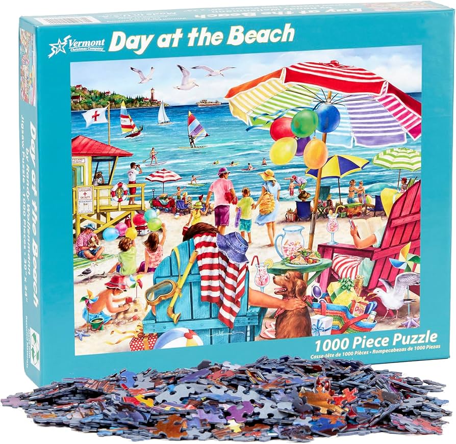 Amazon.com: Vermont Christmas Company Day at The Beach Jigsaw