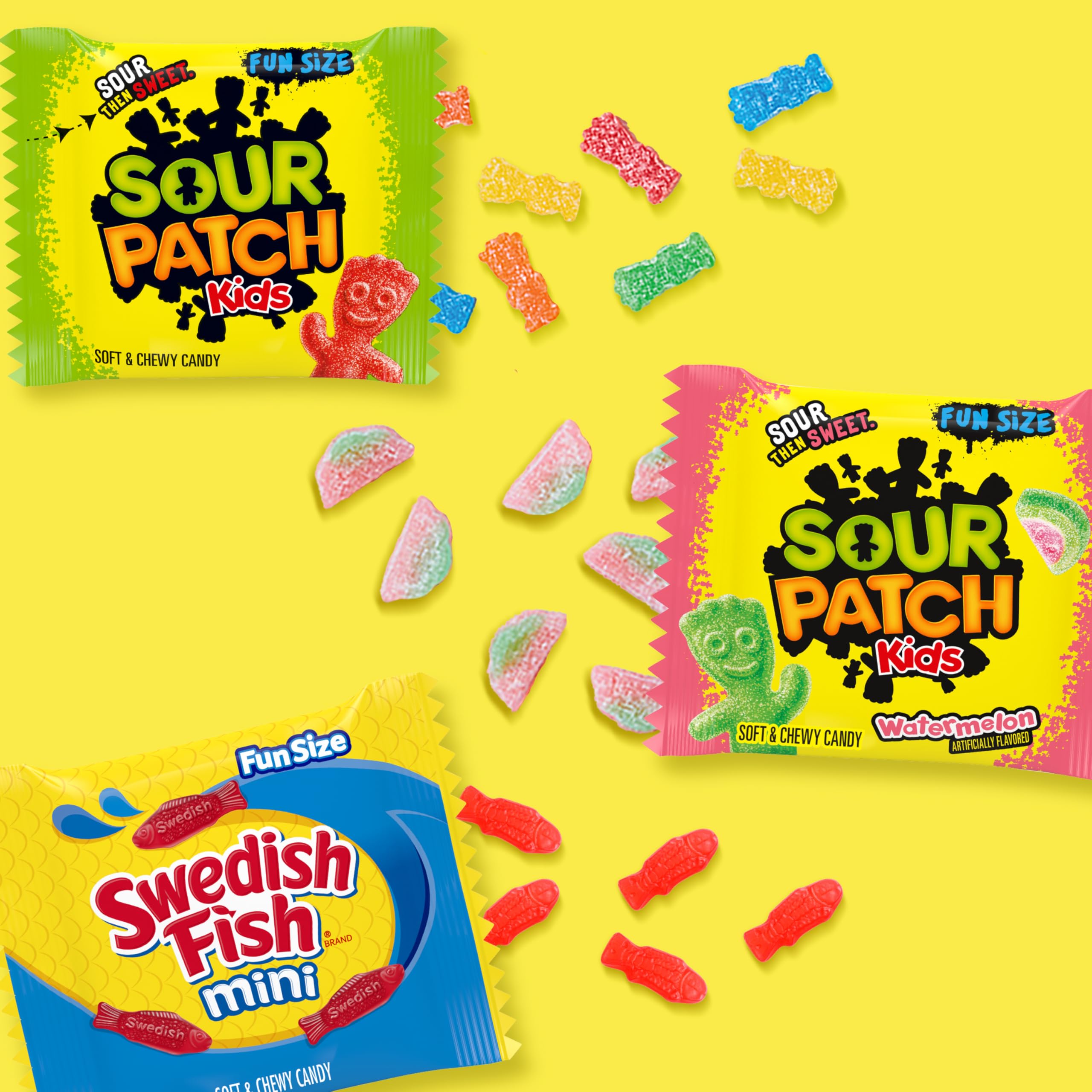 SOUR PATCH KIDS and SWEDISH FISH Mini Soft Chewy Candy Variety Pack Bulk Candy 80 Treat-Size Snack Packs — view 4