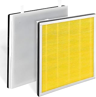 2 Pack Vital 100 Air Replacement Filter, True HEPA 3-in-1 H13 High Efficiency Activated Carbon Filter fits for LEVOIT VITAL 100 Air Purifier Filter Vital 100-RF Filter,Yellow (VITAL 100-RF100-2Pack)