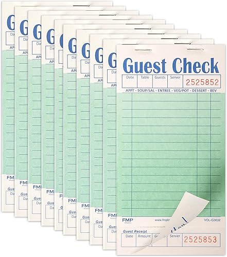Vista 16 de 10 talonarios con comandas para pedidos de clientes, para mozos, con recibos para los clientes, para pedidos de comida de restaurantes, 50 comandas