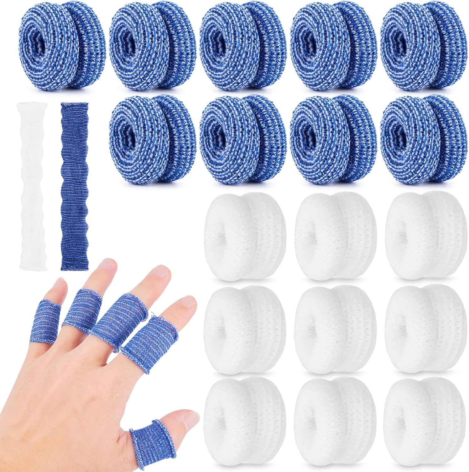 Finger Bandage, 20 Pieces Finger Cots Finger Roll Tubular Bandage