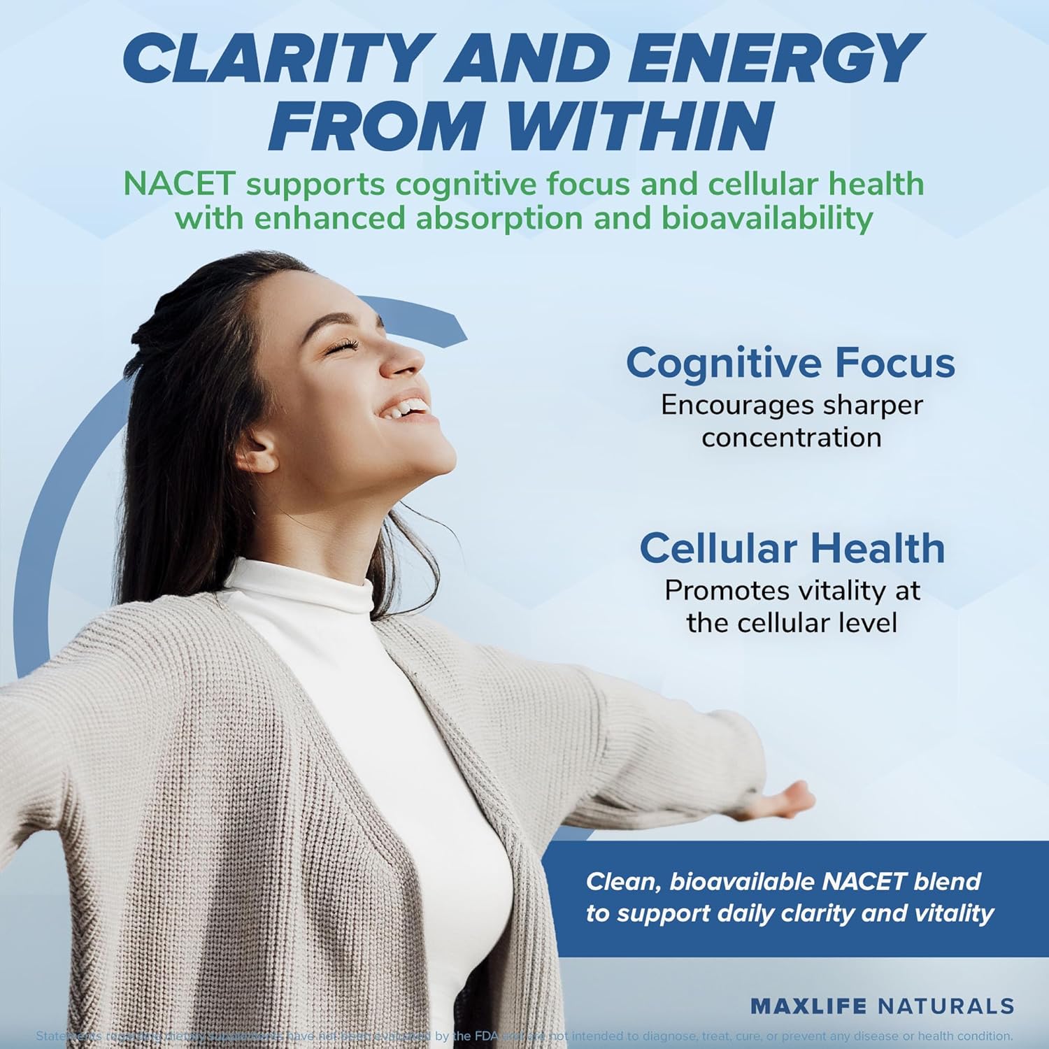 Neuro NACET - 60 Capsules, N-Acetyl Cysteine Ethyl Ester - 20x More Bioavailable Glycine NAC supplement N-Acetyl Cysteine Selenium, 10x Glutathione Boost for Brain and Lung Support by MaxLife Naturals - Image 3