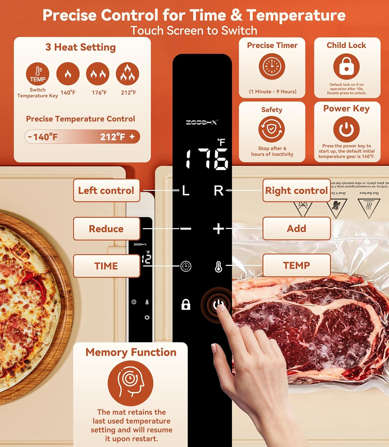 Warming Mat for Food Extra Large: 48"X16" Adjustable Silicone Food Warming Mat Heating Pad Food Warming Pad for Kitchen Counter Warming Trays for Buffets Party Hot Plates for Countertop Gifts Family