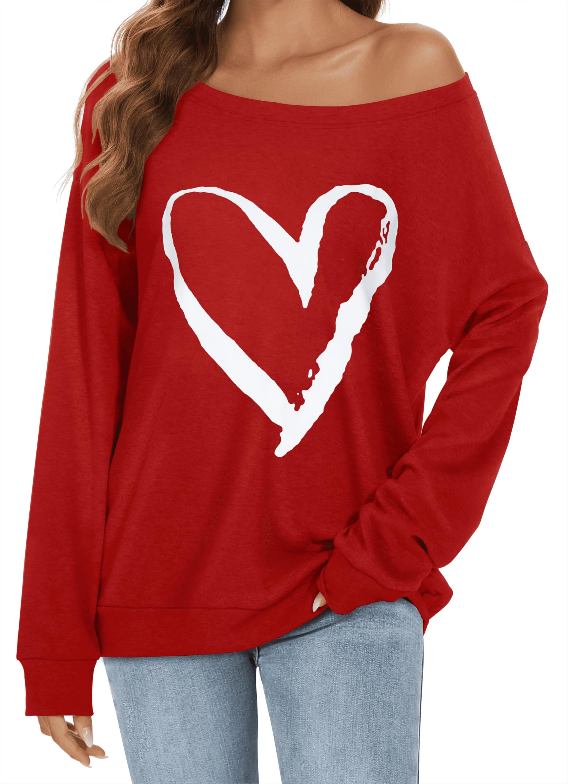 Schulterfreies Oberteil Damen Langarm Pullover Causal Lässige Sweatshirt | Elegant Bluse Oversize Shirt Fledermaus Longshirt, One off shoulder Longtops für entspannte Alltagskleidung