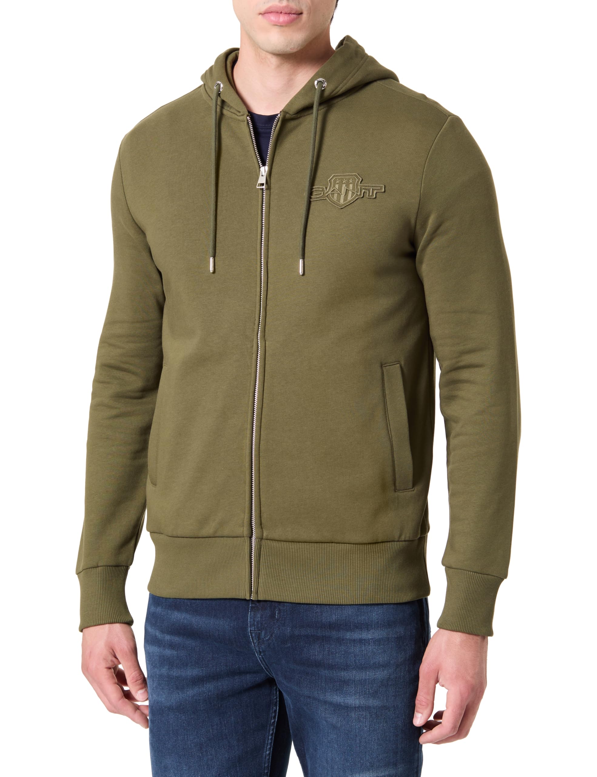 GANT REG Tonal Shield Full Zip Hoodie