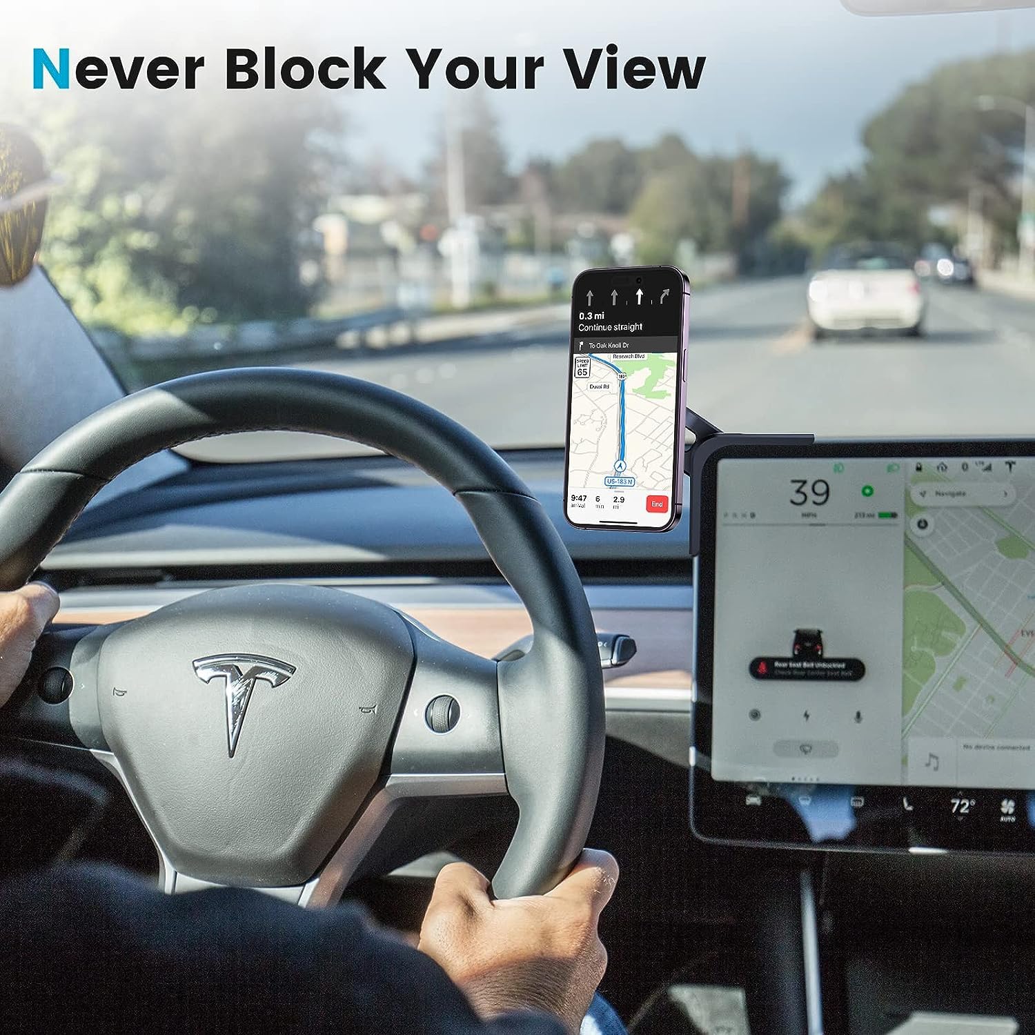Uchwyt do telefonu Tesla MagSafe uchwyt samochodowy kompatybilny z modelami 3 / Y/S (2021) / X (2021) kompatybilny ze wszystkimi telefonami iPhone 16, 15, 14, 13 i iPhone 12