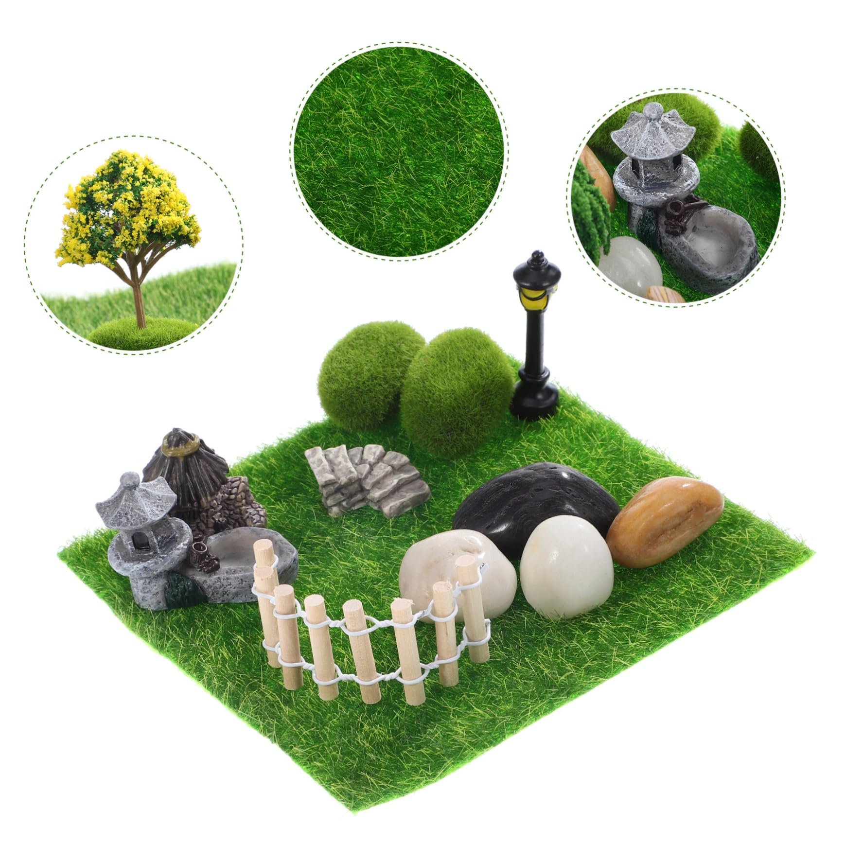 BESPORTBLE 4ensembles Décor De Jardin Ensemble De Miniatures pour Jardin Accessoires Plastique pour Décoration De Terrarium Et Mini