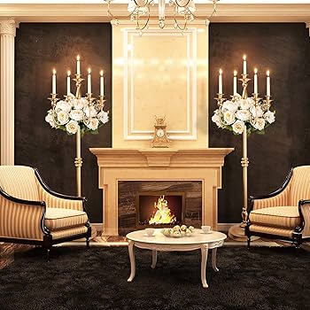 Amazon.co.jp: ウェディングイベント装飾用のゴールド燭台、高さ