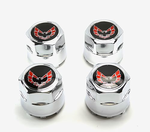 Miniatura 1 de General Motors Juego de 4 tapas centrales de aluminio cromado 77-81 Pontiac Firebird Trans Am TA Snowflake Turbo Red Bird