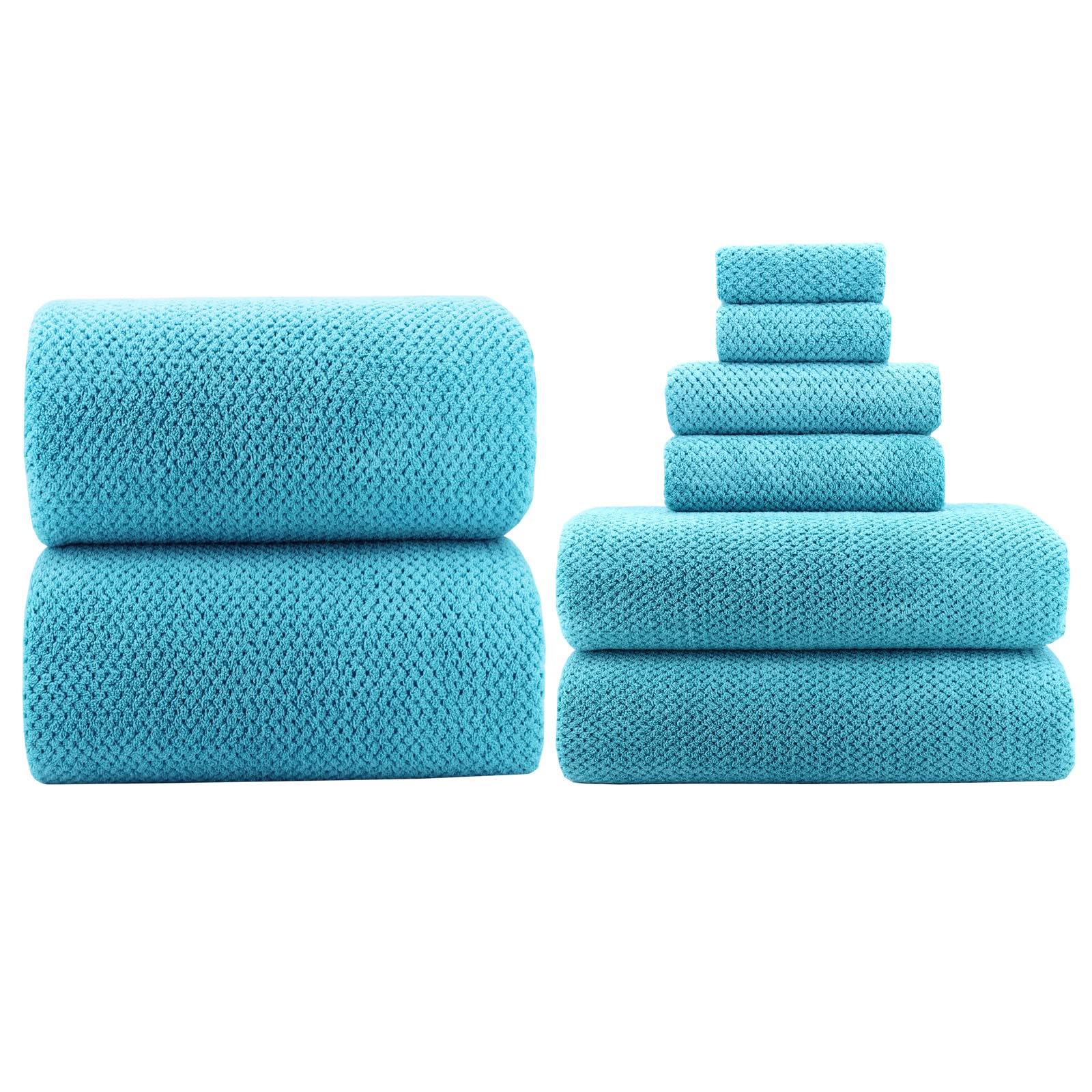 YTYC Towels,2 Piece 39x78 Inch Oversized Bath Sheets 2 Piece 29x59 inch bath towels sets 2 Hand Towels 2 Washcloth Towels Ultra Soft Highly Absorbent Extra Large Microfiber Shower Towels 80% Polyester