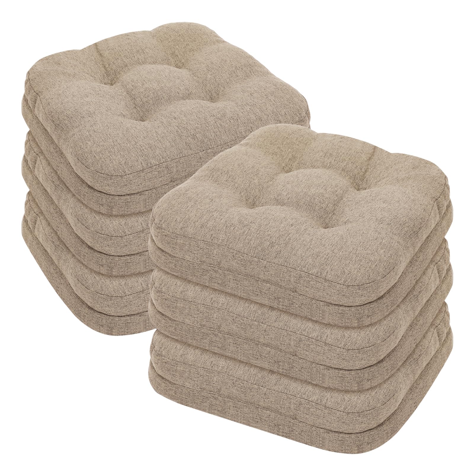baibu Patented Dining Chair Cushions 6 Pack Khaki