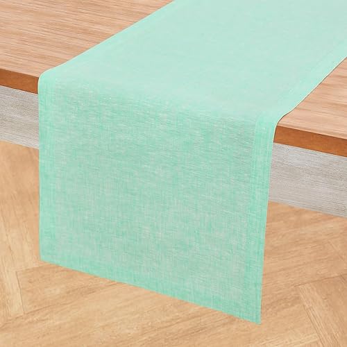 Miniatura 20 de Solino Home - Camino de mesa de lino de 14 x 36 pulgadas, marrón cambray, Athena, para otoño, Acción de Gracias, Navidad, vacaciones, lavable a 06: