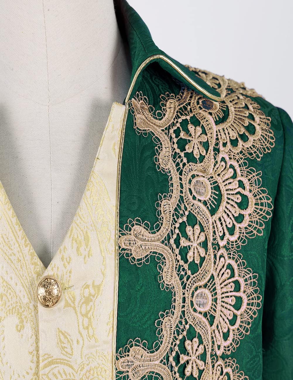 Crubelon Men Steampunk Medieval Jacket Gothic Victorian Frock Coat Uniform - Image 4