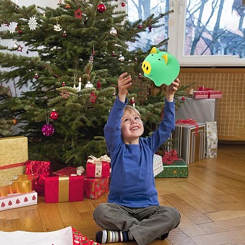 Miniatura 7 de Alcancía para niños, alcancía de plástico para niñas, caja fuerte para monedas, banco de dinero en forma de cerdo para niños pequeños, tarro
