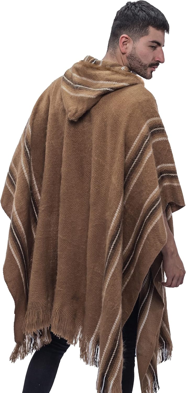 Gamboa Genuine Alpaca Hooded Poncho + Warm Alpaca Socks