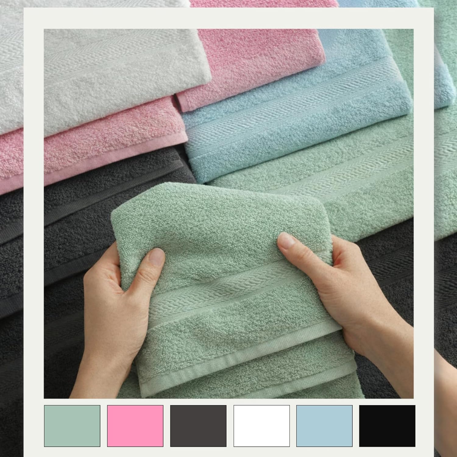 Hawmam Linen Personalized 2 Piece Hand Towels – Customized Turkish Cotton Towels with Name or Initial, Monogrammed Embroidered Bathroom Towels for Home, Spa, Hotel & Gift Use – Light Blue