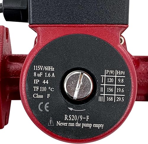 Miniatura 4 de UPS26-99FC 52722512 Bomba de circulador de aguabomba de caldera 16HP Compatible con calefacción radiante, calefacción hidrónico, calefacción de