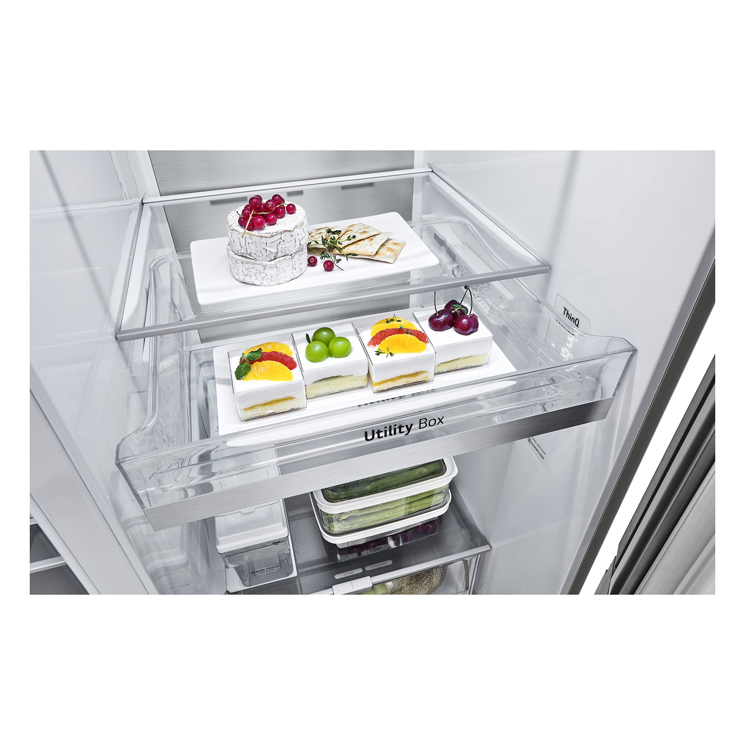 LG GSXV91PZAE - Frigorífico Americano Side by Side InstaView Total No Frost con congelador, 635 L, dispensador de agua y hielo UV Nano, refrigerador lineal, refrigerador inteligente con Wi-Fi y