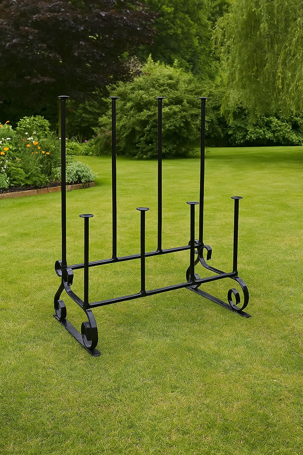 Wellington - Supporto per stivali da passeggio in acciaio inox, per interni ed esterni, contiene 4 paia di stivali di gomma, stivali da passeggio o scarpe, supporto impermeabile per stivali