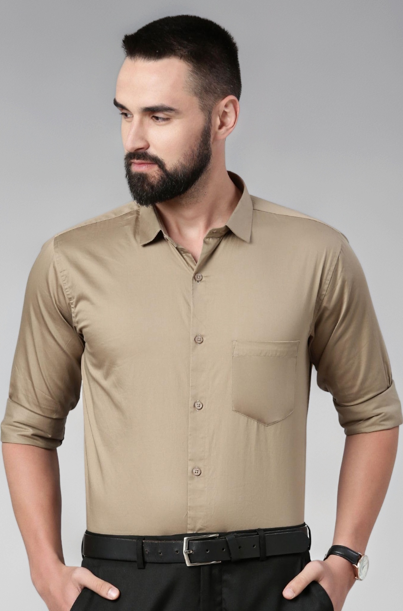 Slim Fit Satin Cotton Formal Shirt for Men