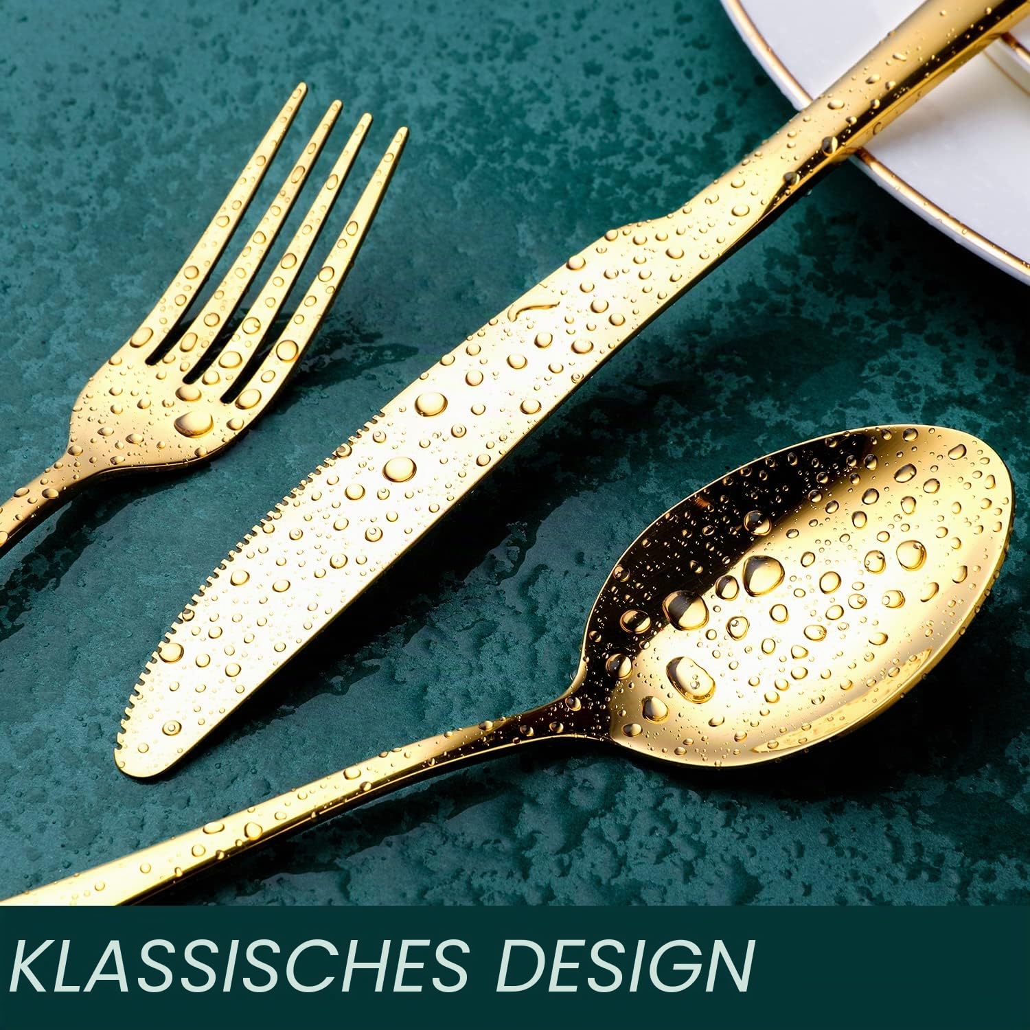 OGORI Besteck Set 6 Personen, 24 teilig Regenbogen Besteckset Hochglanzpoliert 18/10 Edelstahl Essbesteck Set mit Steakmesser, Gabel, Löffel, Teelöffel