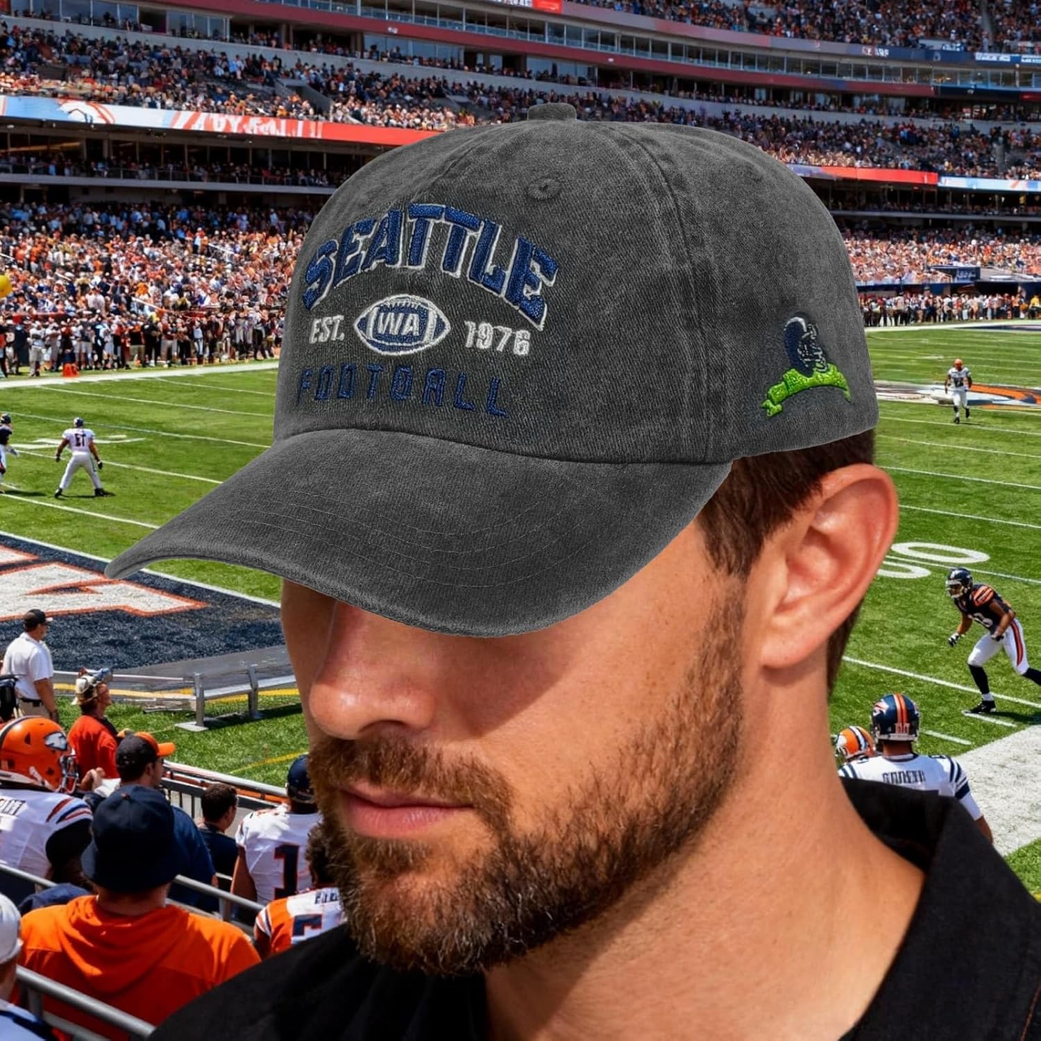 Football Hat Baseball Cap Embroidered City Vintage Fans Cap Hat for Men Women Cotton Cap Adjustable Buckle Strap - Image 5