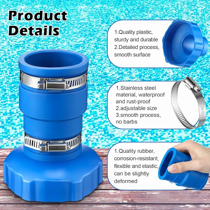Kit adaptador manguera para piscina 1.5 pulg miniatura 3