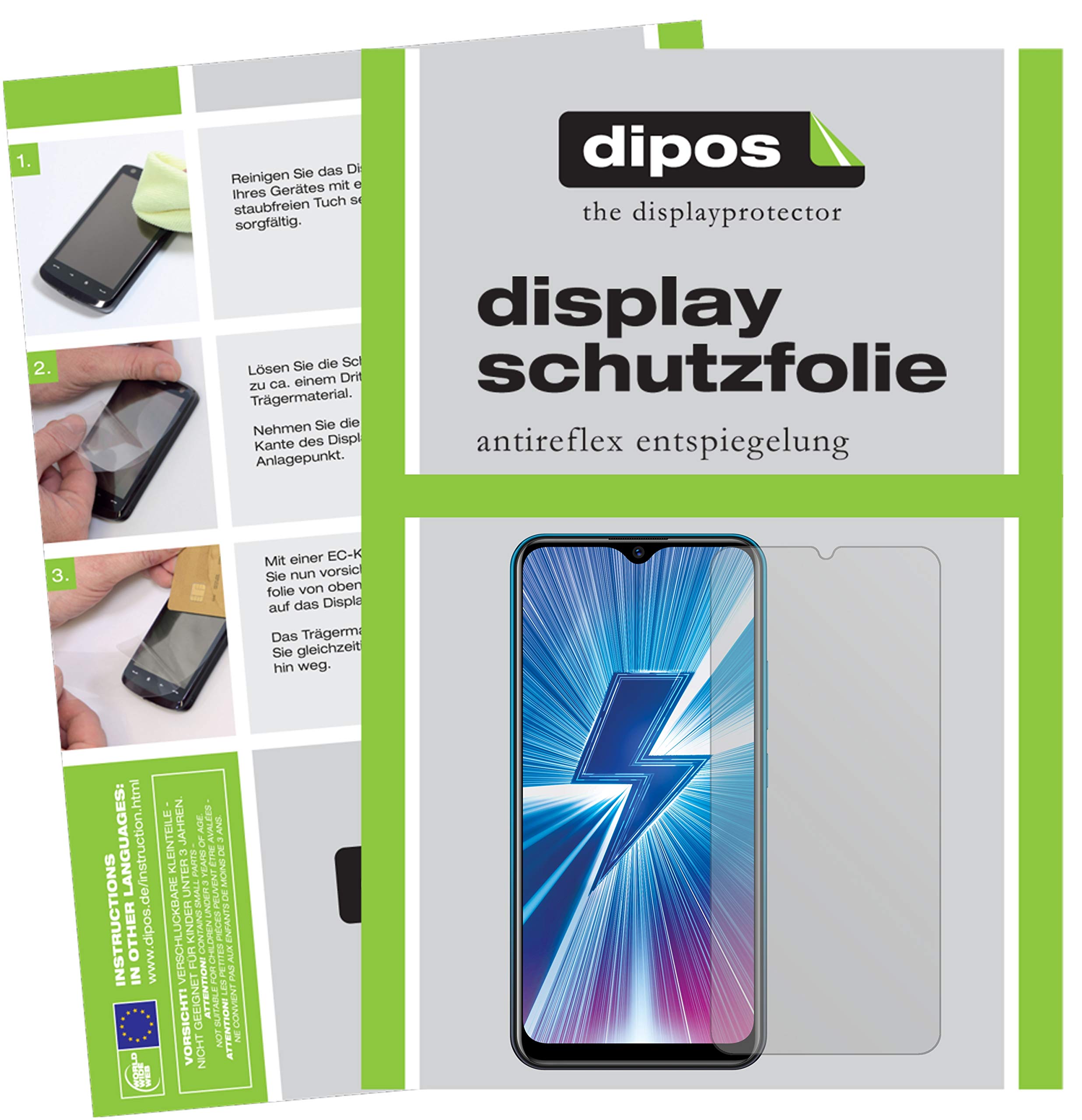 dipos I 3X Pellicola Protettiva Compatibile con Vivo Y12 Posteriore Pellicola di Protezione I 3D Full Cover
