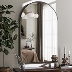 HARRITPURE 20"x30" Arched Mirror - Wall-Mounted Mirror Black Arch Mirror Aluminum Alloy Frame Bathroom Mirror Living Room, Bedroom, Bathroom and Entryway