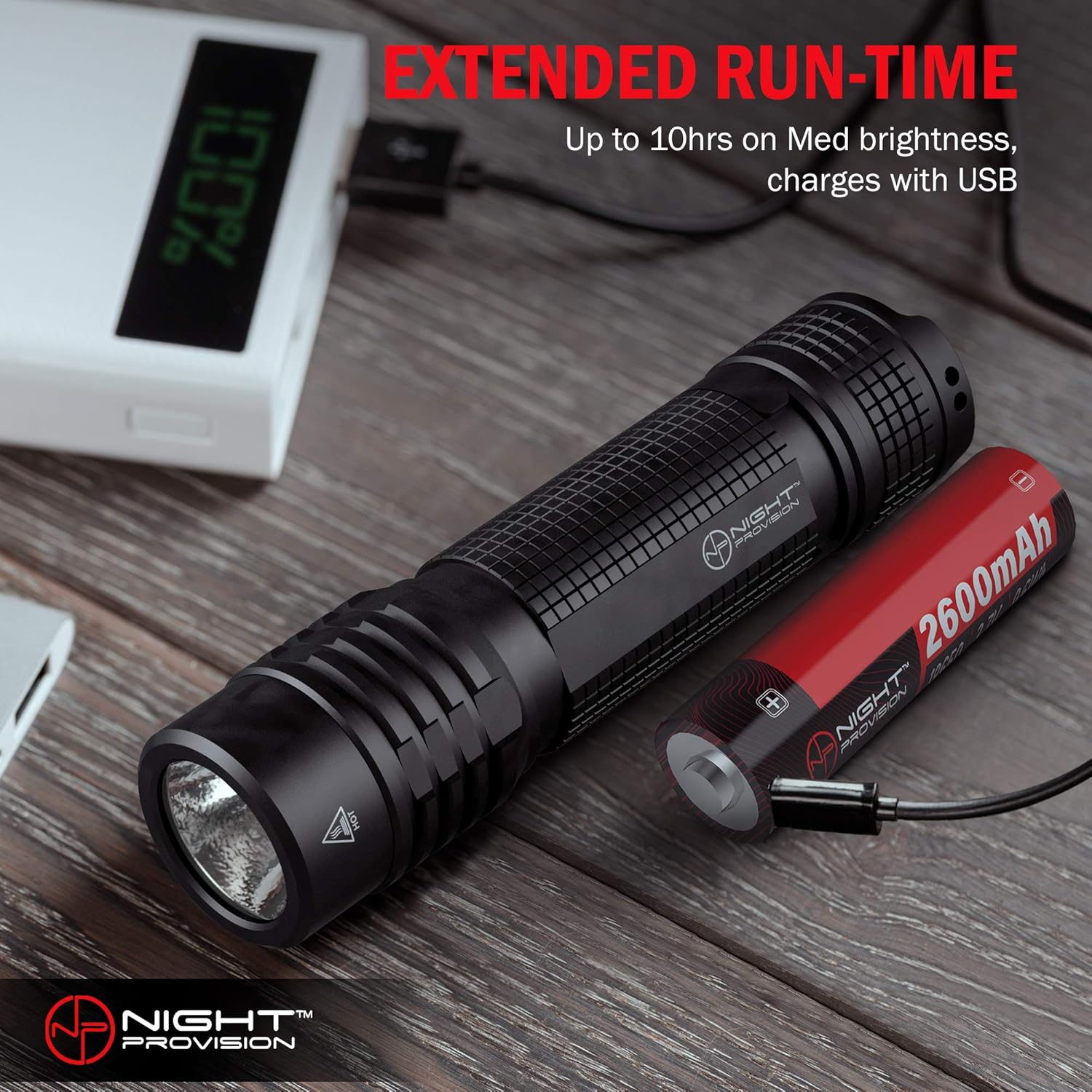 Provision TX8 Tactical Flashlight Rechargeable Photo