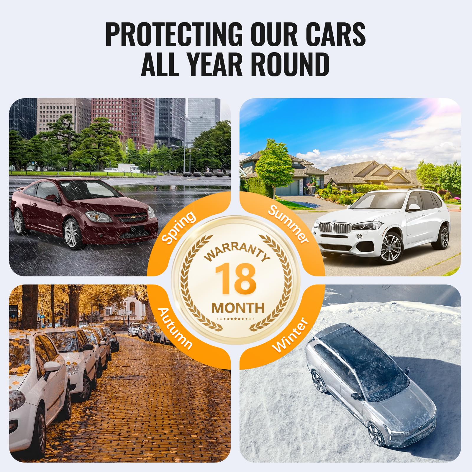 OWEEIO 30 Layers Truck Car Cover for Automobiles All Weather Waterproof Outdoor Snowproof UV Protection Windproof No Zipper — view 7