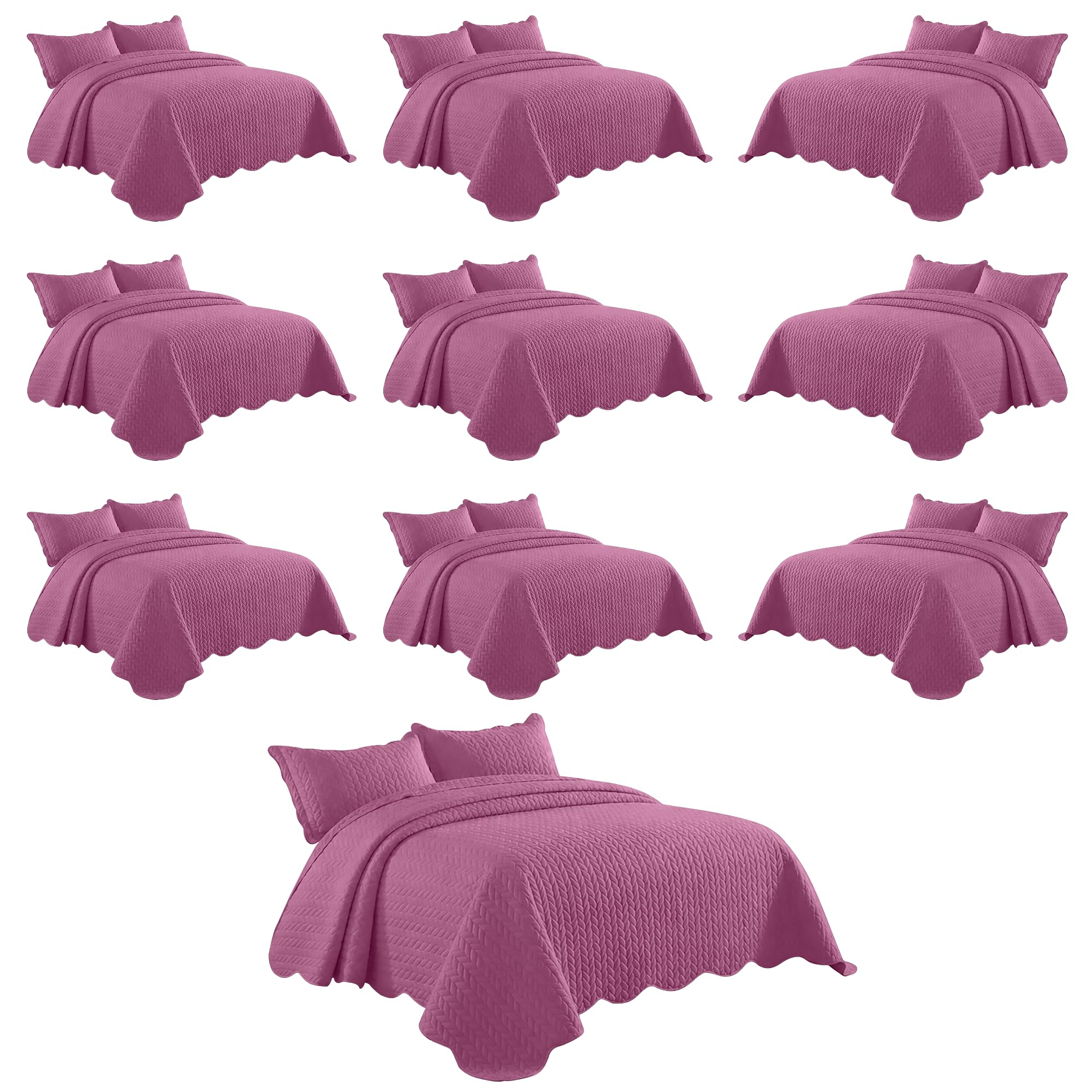IR Imperial Rooms Twin Quilt Purple Leaf 10 Pack for Hotel Guest Bedroom