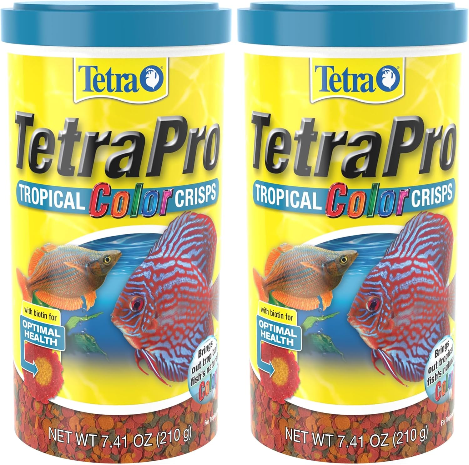TetraPro Tropical Color Crisps, Fish Food with Natural Color Enhancers, Tropical Fish Food, 7.41 Ounces (Pack of 2)
