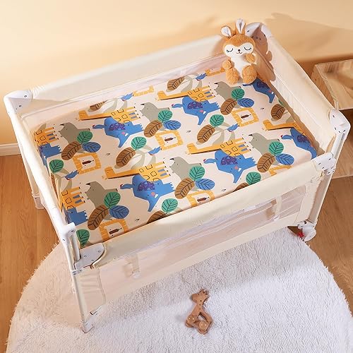 Miniatura 2 de TILLYOU Paquete de 2 sábanas bajeras para cuna, paquete y juego para colchón de niños pequeños, suaves y transpirables de 38 x 24 pulgadas, paquete