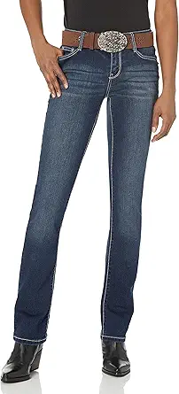 WallFlower Women's Legendary Slim Bootcut Mid-Rise Belted Insta Stretch Juniors Jeans (Standard and Plus)