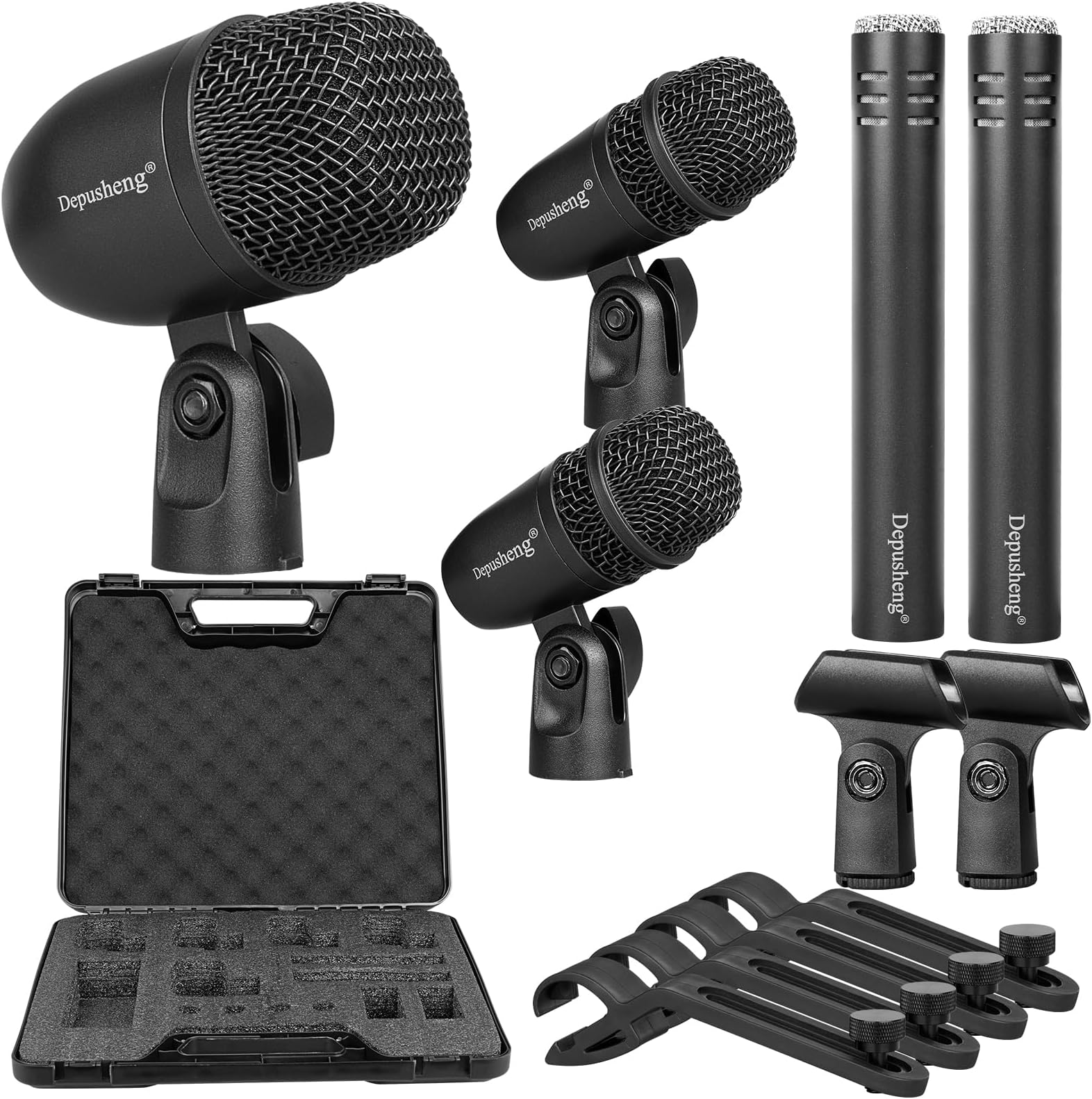 Amazon.com: Wired Microphone Kit for Drum and Other Musical Instruments ...