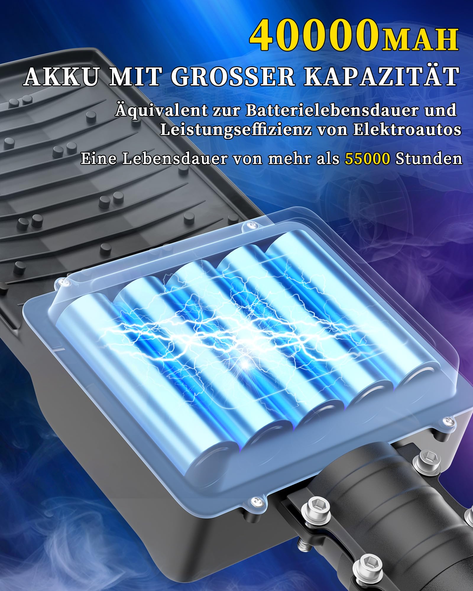 Gefolly SL-8800W Solar Straßenlaterne für Außen, Solarlampen für Außen mit Bewegungssensor, 6500K Strassenlaterne mit Fernbedienung, IP67 Wasserdicht Solarleuchten für Garten Hof Parkplatz